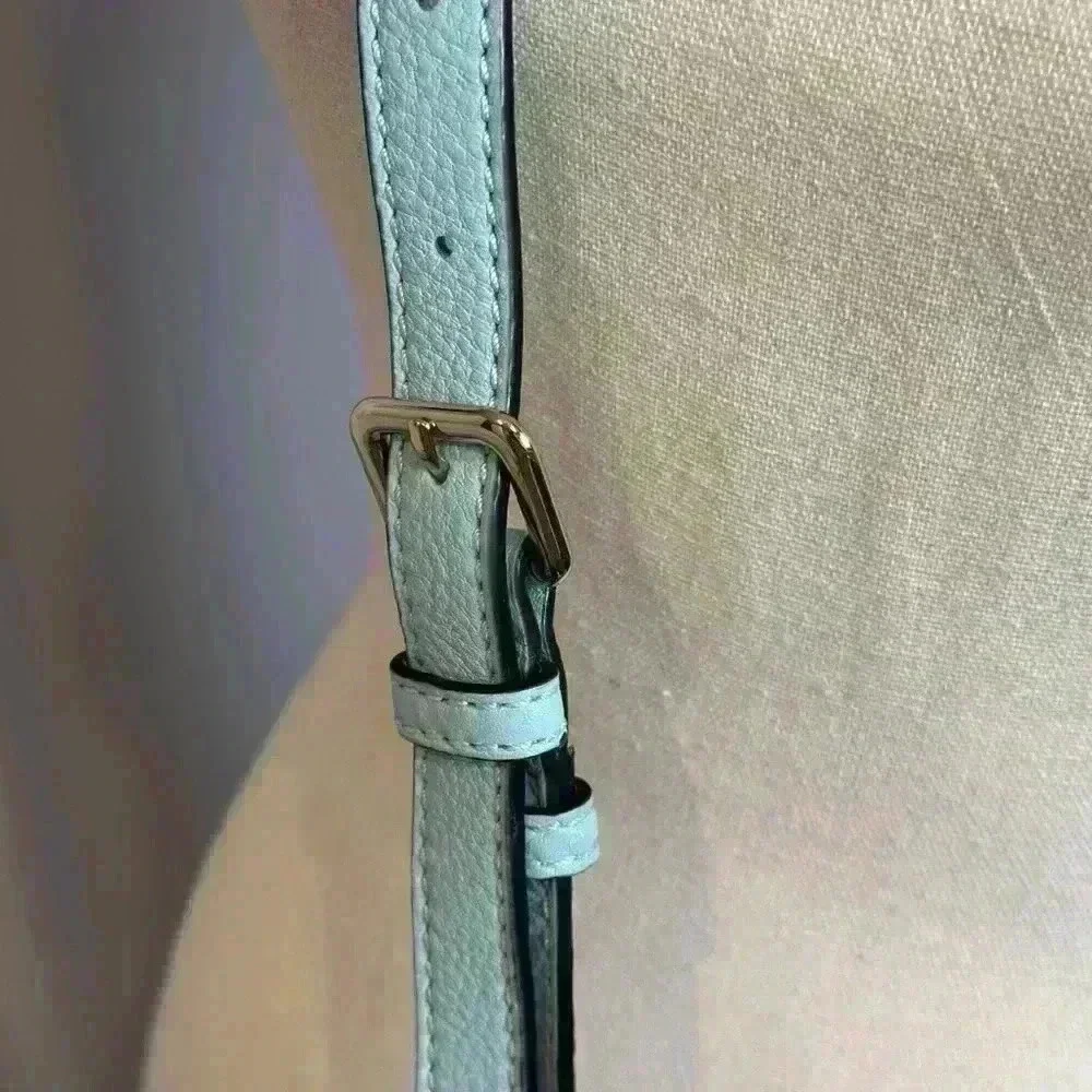 Kate Spade Leather Crossbody - Aqua Blue with front zipper